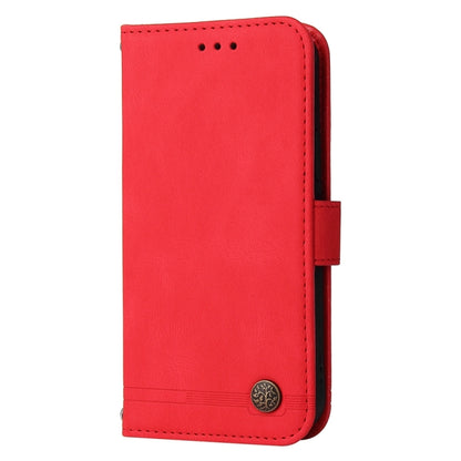 For Xiaomi Redmi A3 Skin Feel Life Tree Metal Button Leather Phone Case(Red) - Xiaomi Cases by buy2fix | Online Shopping UK | buy2fix