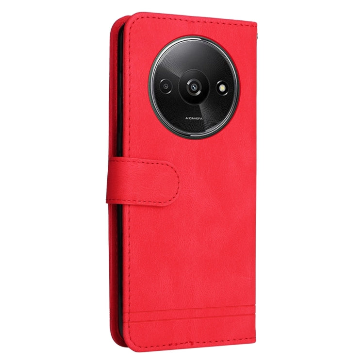 For Xiaomi Redmi A3 Skin Feel Life Tree Metal Button Leather Phone Case(Red) - Xiaomi Cases by buy2fix | Online Shopping UK | buy2fix