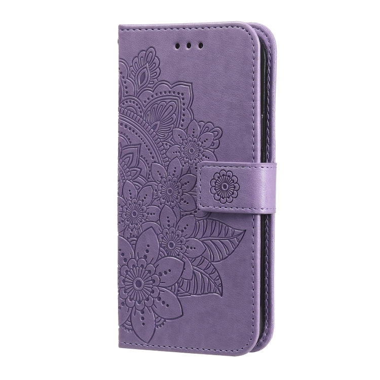 For Xiaomi Redmi K70 / K70 Pro 7-petal Flowers Embossing Leather Phone Case(Light Purple) - K70 Pro Cases by buy2fix | Online Shopping UK | buy2fix