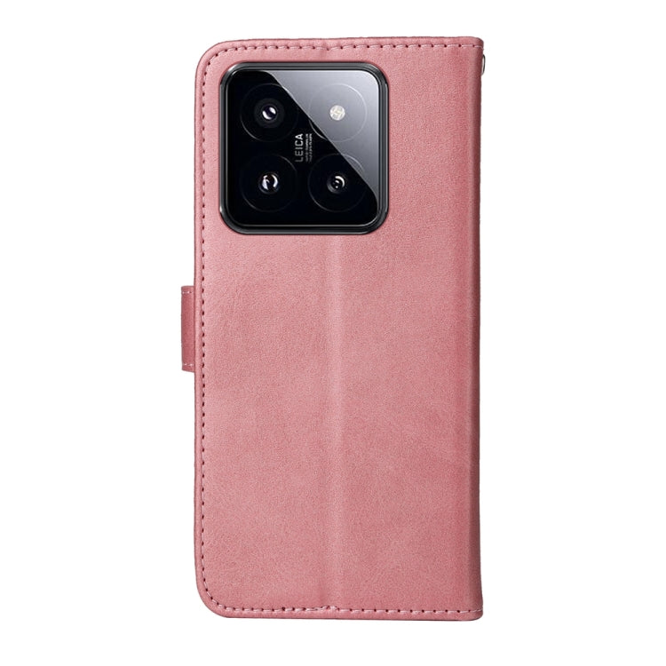 For Xiaomi 14 Pro Classic Calf Texture Flip Leather Phone Case(Rose Gold) - 14 Pro Cases by buy2fix | Online Shopping UK | buy2fix