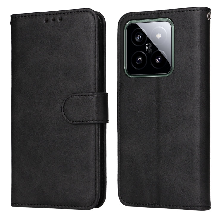 For Xiaomi 14 Classic Calf Texture Flip Leather Phone Case(Black) - 14 Cases by buy2fix | Online Shopping UK | buy2fix