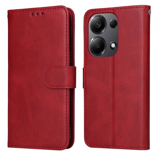 For Xiaomi Redmi Note13 Pro 4G Global/Poco M6 Pro 4G Classic Calf Texture Flip Leather Phone Case(Red)