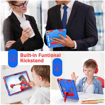 For iPad 2025 / 2022 Spider Texture Silicone Hybrid PC Tablet Case with Shoulder Strap(Blue + Red) - iPad 2025 / 2022 Cases by buy2fix | Online Shopping UK | buy2fix