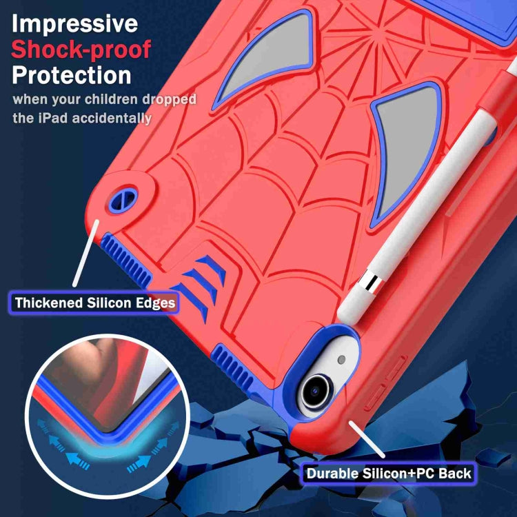 For iPad 2025 / 2022 Spider Texture Silicone Hybrid PC Tablet Case with Shoulder Strap(Red + Blue) - iPad 2025 / 2022 Cases by buy2fix | Online Shopping UK | buy2fix
