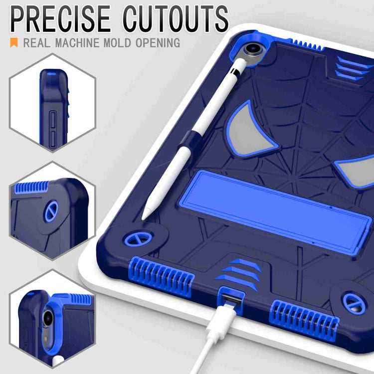 For iPad 2025 / 2022 Spider Texture Silicone Hybrid PC Tablet Case with Shoulder Strap(Navy Blue + Blue) - iPad 2025 / 2022 Cases by buy2fix | Online Shopping UK | buy2fix