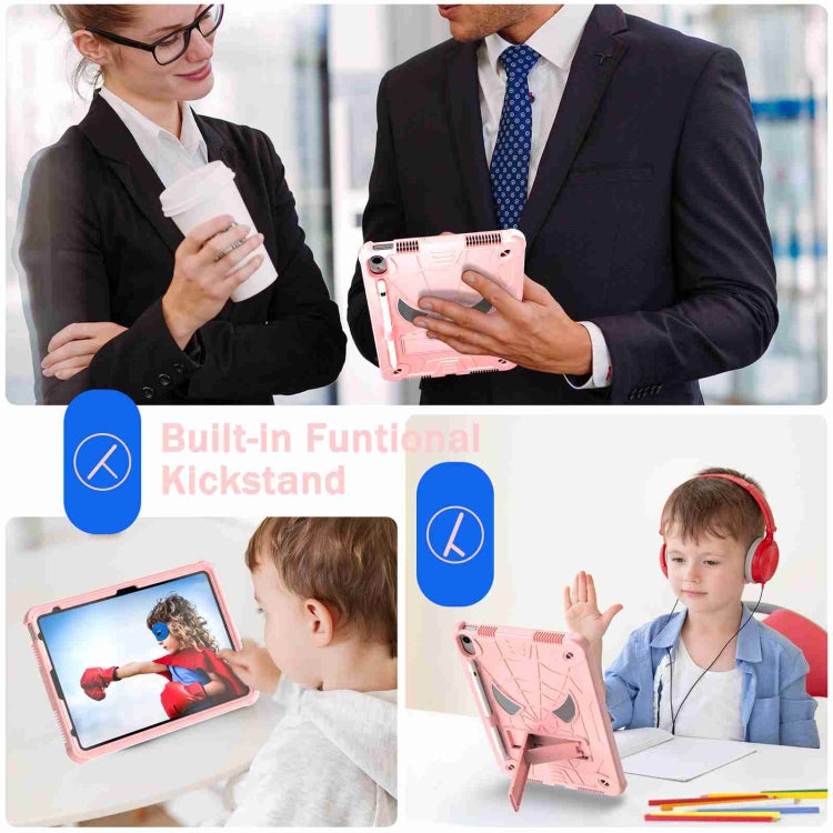 For iPad 2025 / 2022 Spider Texture Silicone Hybrid PC Tablet Case with Shoulder Strap(Rose Gold) - iPad 2025 / 2022 Cases by buy2fix | Online Shopping UK | buy2fix