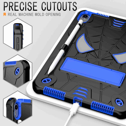 For iPad 2025 / 2022 Spider Texture Silicone Hybrid PC Tablet Case with Shoulder Strap(Black + Blue) - iPad 2025 / 2022 Cases by buy2fix | Online Shopping UK | buy2fix