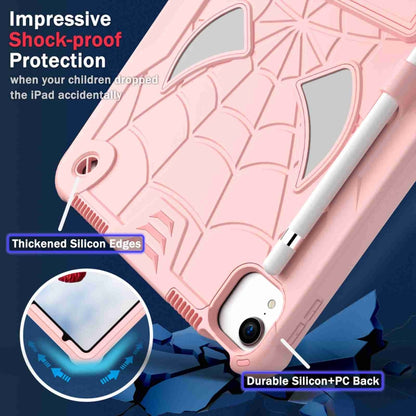 For iPad Pro 11 2021 / Air 5 10.9 Spider Texture Silicone Hybrid PC Tablet Case with Shoulder Strap(Rose Gold) - iPad Pro 11 (2022/2021) Cases by buy2fix | Online Shopping UK | buy2fix