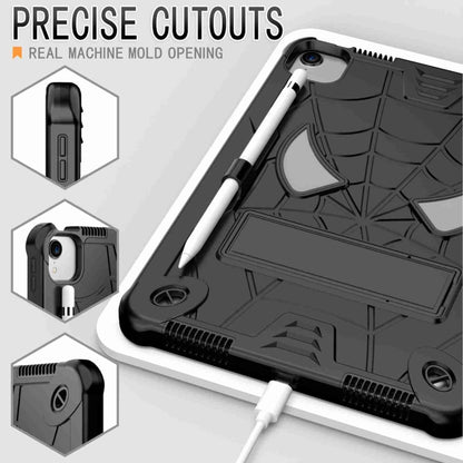 For iPad Pro 11 2021 / Air 5 10.9 Spider Texture Silicone Hybrid PC Tablet Case with Shoulder Strap(Black) - iPad Pro 11 (2022/2021) Cases by buy2fix | Online Shopping UK | buy2fix