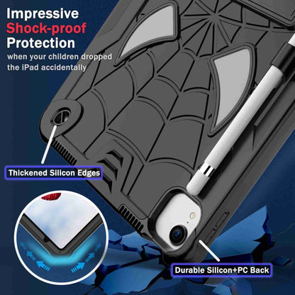 For iPad Pro 11 2021 / Air 5 10.9 Spider Texture Silicone Hybrid PC Tablet Case with Shoulder Strap(Black) - iPad Pro 11 (2022/2021) Cases by buy2fix | Online Shopping UK | buy2fix