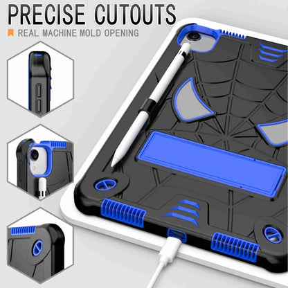 For iPad Pro 11 2021 / Air 5 10.9 Spider Texture Silicone Hybrid PC Tablet Case with Shoulder Strap(Black + Blue) - iPad Pro 11 (2022/2021) Cases by buy2fix | Online Shopping UK | buy2fix