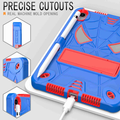 For iPad mini 6 Spider Texture Silicone Hybrid PC Tablet Case with Shoulder Strap(Blue + Red) - iPad mini 6 Cases by buy2fix | Online Shopping UK | buy2fix