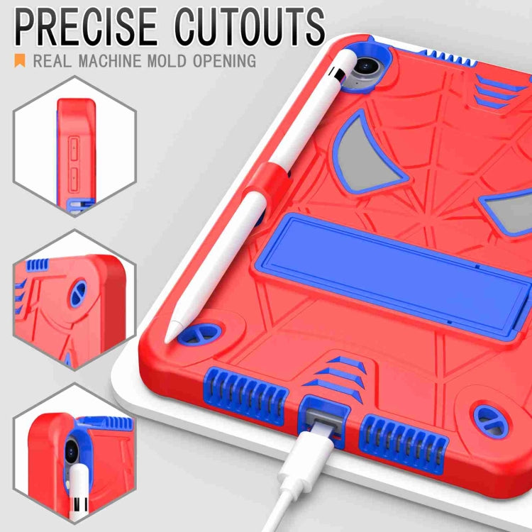 For iPad mini 6 Spider Texture Silicone Hybrid PC Tablet Case with Shoulder Strap(Red + Blue) - iPad mini 6 Cases by buy2fix | Online Shopping UK | buy2fix