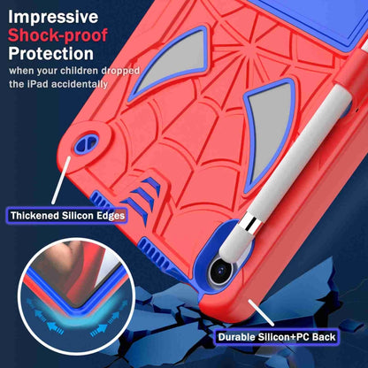 For iPad mini 6 Spider Texture Silicone Hybrid PC Tablet Case with Shoulder Strap(Red + Blue) - iPad mini 6 Cases by buy2fix | Online Shopping UK | buy2fix