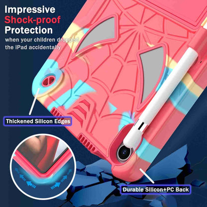 For iPad mini 6 Spider Texture Silicone Hybrid PC Tablet Case with Shoulder Strap(Camouflage + Rose Red) - iPad mini 6 Cases by buy2fix | Online Shopping UK | buy2fix