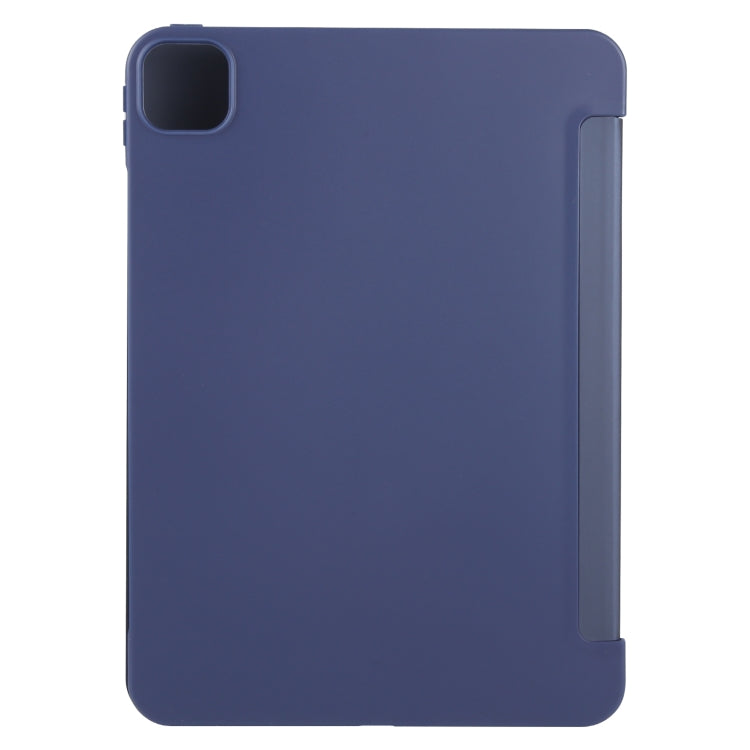 For iPad Air 11 2024 GEBEI 3-folding Holder Shockproof Flip Leather Tablet Case(Dark Blue) - iPad Air 11 2024 Cases by GEBEI | Online Shopping UK | buy2fix