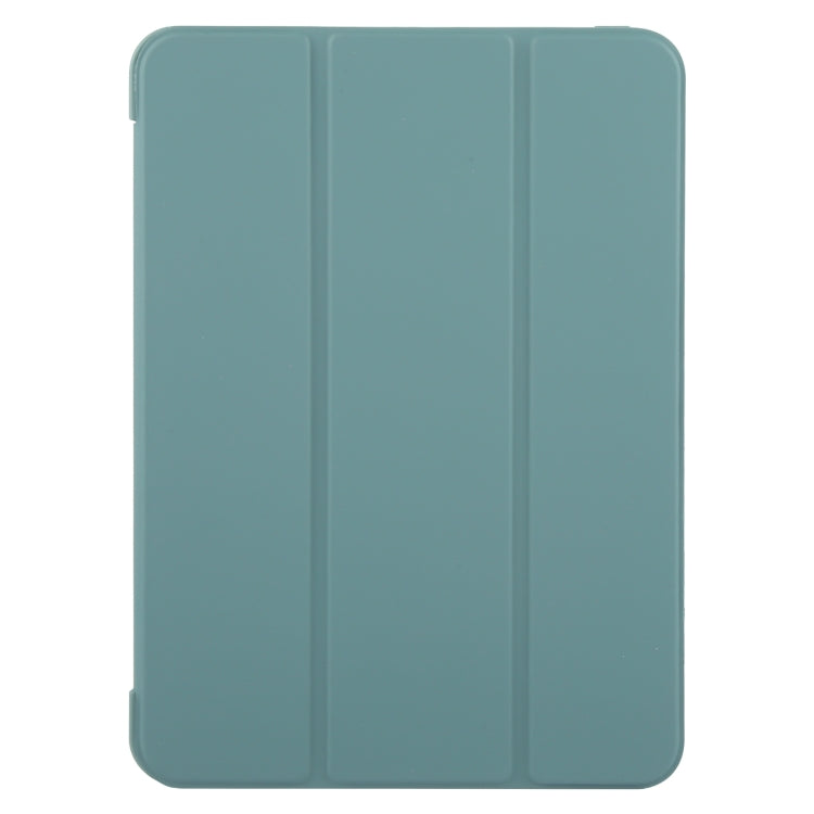 For iPad Air 11 2024 GEBEI 3-folding Holder Shockproof Flip Leather Tablet Case(Dark Green) - iPad Air 11 2024 Cases by GEBEI | Online Shopping UK | buy2fix