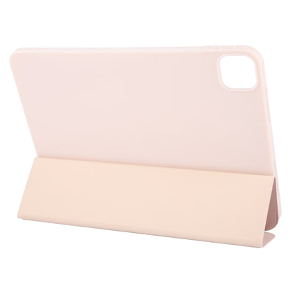 For iPad Pro 11 2024 GEBEI 3-folding Holder Shockproof Flip Leather Tablet Case(Pink) - iPad Pro 11 2024 Cases by GEBEI | Online Shopping UK | buy2fix