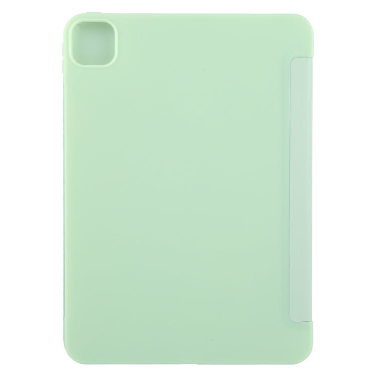 For iPad Pro 11 2024 GEBEI 3-folding Holder Shockproof Flip Leather Tablet Case(Green) - iPad Pro 11 2024 Cases by GEBEI | Online Shopping UK | buy2fix