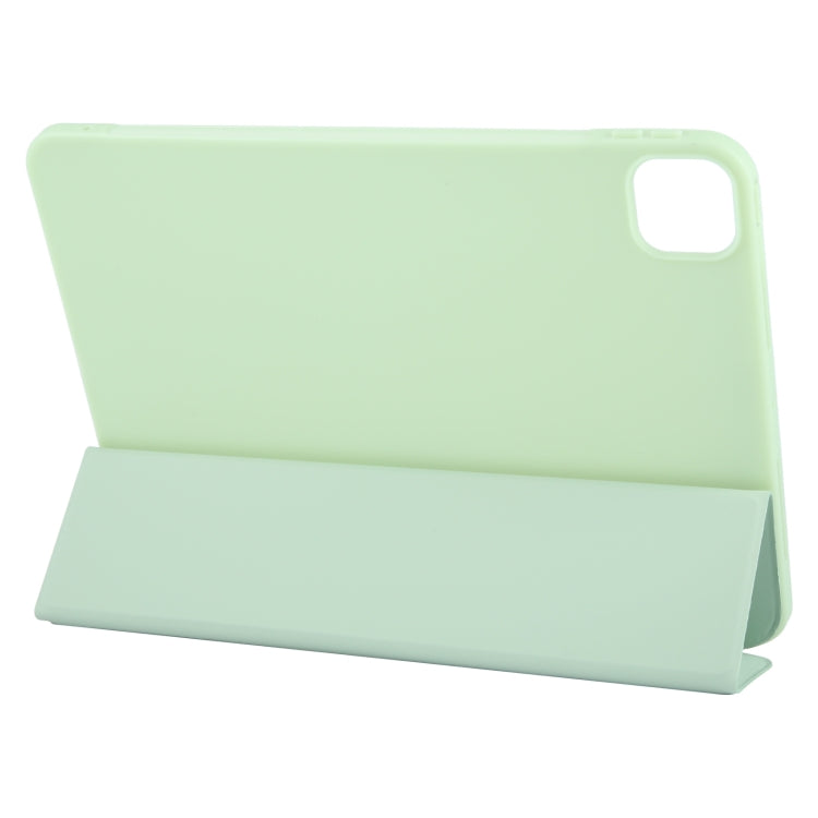 For iPad Pro 11 2024 GEBEI 3-folding Holder Shockproof Flip Leather Tablet Case(Green) - iPad Pro 11 2024 Cases by GEBEI | Online Shopping UK | buy2fix