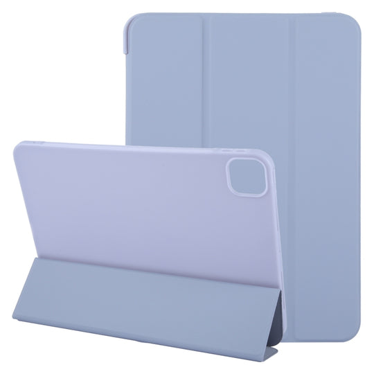 For iPad Air 13 2026 / 2025 / 2024 GEBEI 3-folding Holder Shockproof Flip Leather Tablet Case(Light Purple)