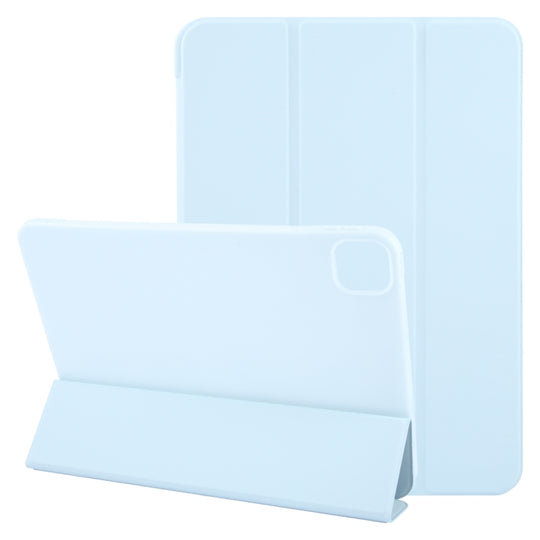 For iPad Air 13 2026 / 2025 / 2024 GEBEI 3-folding Holder Shockproof Flip Leather Tablet Case(Sky Blue)