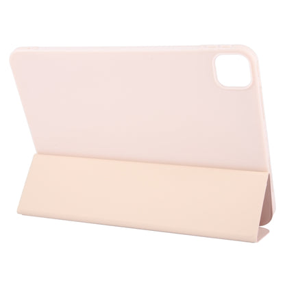 For iPad Air 13 2024 GEBEI 3-folding Holder Shockproof Flip Leather Tablet Case(Pink) - iPad Air 13 2024 Cases by GEBEI | Online Shopping UK | buy2fix