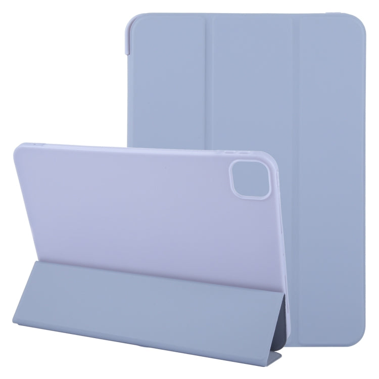 For iPad Pro 13 2024 GEBEI 3-folding Holder Shockproof Flip Leather Tablet Case(Light Purple) - iPad Pro 13 2024 Cases by GEBEI | Online Shopping UK | buy2fix