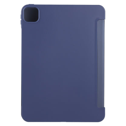 For iPad Pro 13 2024 GEBEI 3-folding Holder Shockproof Flip Leather Tablet Case(Dark Blue) - iPad Pro 13 2024 Cases by GEBEI | Online Shopping UK | buy2fix