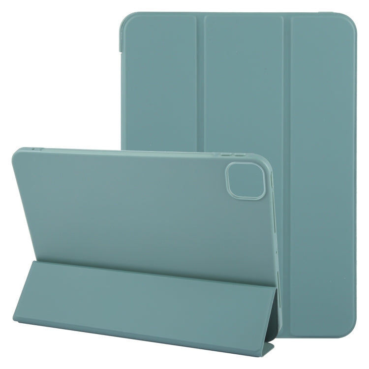 For iPad Pro 13 2024 GEBEI 3-folding Holder Shockproof Flip Leather Tablet Case(Dark Green) - iPad Pro 13 2024 Cases by GEBEI | Online Shopping UK | buy2fix