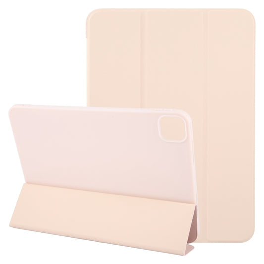 For iPad Pro 13 2024 GEBEI 3-folding Holder Shockproof Flip Leather Tablet Case(Pink) - iPad Pro 13 2024 Cases by GEBEI | Online Shopping UK | buy2fix