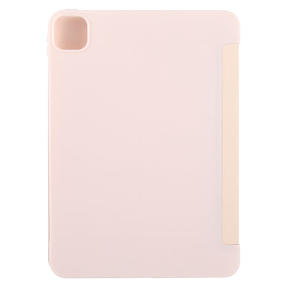 For iPad Pro 13 2024 GEBEI 3-folding Holder Shockproof Flip Leather Tablet Case(Pink) - iPad Pro 13 2024 Cases by GEBEI | Online Shopping UK | buy2fix