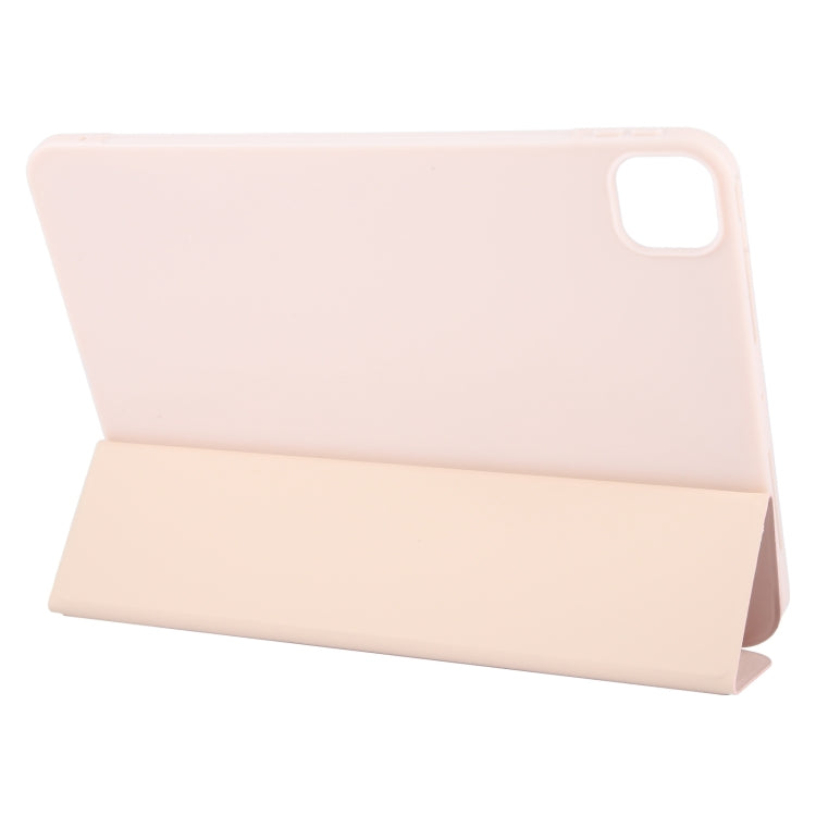 For iPad Pro 13 2024 GEBEI 3-folding Holder Shockproof Flip Leather Tablet Case(Pink) - iPad Pro 13 2024 Cases by GEBEI | Online Shopping UK | buy2fix