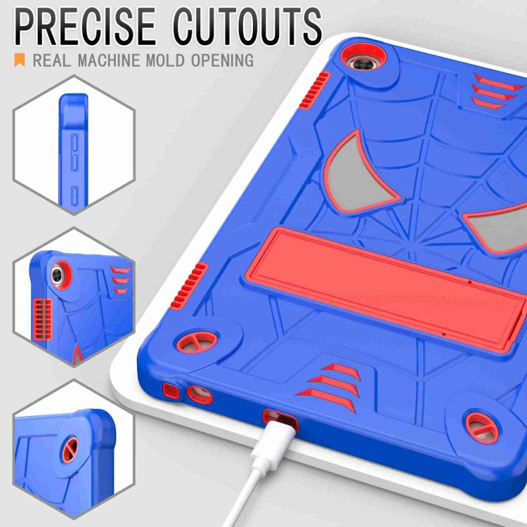 For Lenovo Tab M10 3rd Gen Spider Texture Silicone Hybrid PC Tablet Case with Shoulder Strap(Blue + Red) - Lenovo by buy2fix | Online Shopping UK | buy2fix