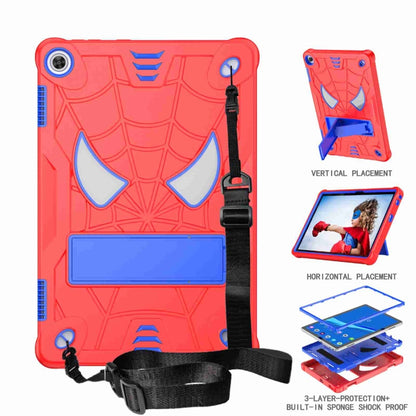 For Lenovo Tab M10 3rd Gen Spider Texture Silicone Hybrid PC Tablet Case with Shoulder Strap(Red + Blue) - Lenovo by buy2fix | Online Shopping UK | buy2fix