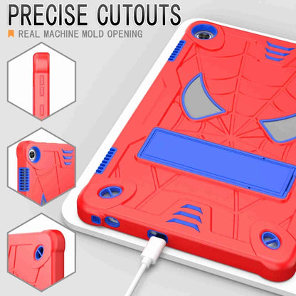 For Lenovo Tab M10 3rd Gen Spider Texture Silicone Hybrid PC Tablet Case with Shoulder Strap(Red + Blue) - Lenovo by buy2fix | Online Shopping UK | buy2fix