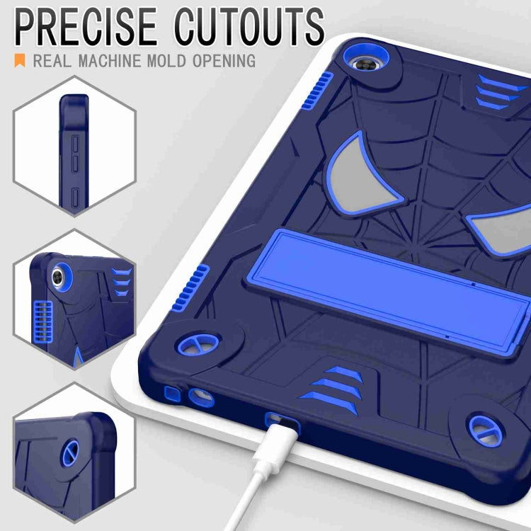 For Lenovo Tab M10 3rd Gen Spider Texture Silicone Hybrid PC Tablet Case with Shoulder Strap(Navy Blue + Blue) - Lenovo by buy2fix | Online Shopping UK | buy2fix