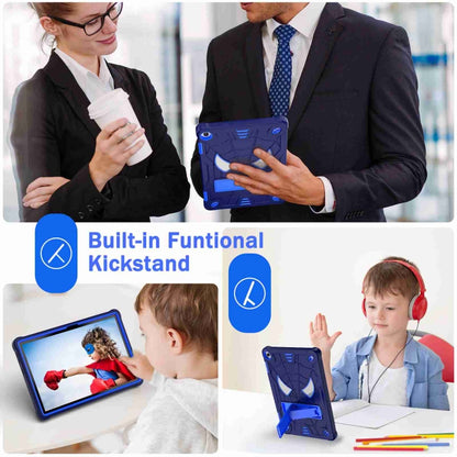 For Lenovo Tab M10 3rd Gen Spider Texture Silicone Hybrid PC Tablet Case with Shoulder Strap(Navy Blue + Blue) - Lenovo by buy2fix | Online Shopping UK | buy2fix