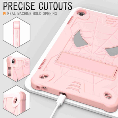 For Lenovo Tab M10 3rd Gen Spider Texture Silicone Hybrid PC Tablet Case with Shoulder Strap(Rose Gold) - Lenovo by buy2fix | Online Shopping UK | buy2fix