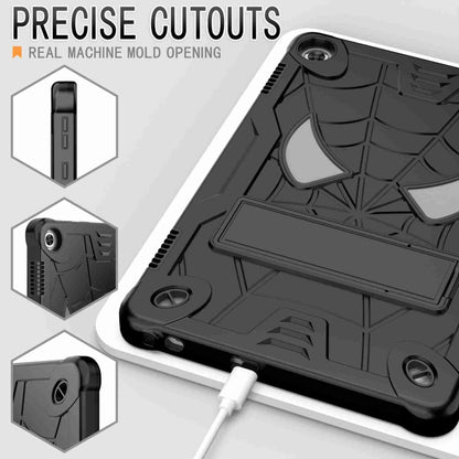 For Lenovo Tab M10 3rd Gen Spider Texture Silicone Hybrid PC Tablet Case with Shoulder Strap(Black) - Lenovo by buy2fix | Online Shopping UK | buy2fix