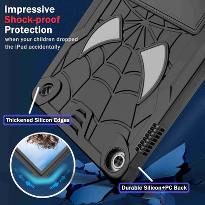 For Lenovo Tab M10 3rd Gen Spider Texture Silicone Hybrid PC Tablet Case with Shoulder Strap(Black) - Lenovo by buy2fix | Online Shopping UK | buy2fix