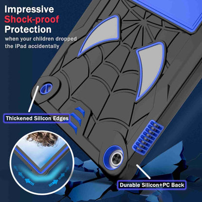 For Lenovo Tab M10 3rd Gen Spider Texture Silicone Hybrid PC Tablet Case with Shoulder Strap(Black + Blue) - Lenovo by buy2fix | Online Shopping UK | buy2fix