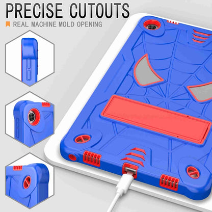 For Lenovo Tab M10 Plus 10.6 3rd Gen 2022 Spider Texture Silicone Hybrid PC Tablet Case with Shoulder Strap(Blue + Red) - Lenovo by buy2fix | Online Shopping UK | buy2fix