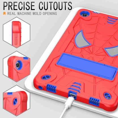 For Lenovo Tab M10 Plus 10.6 3rd Gen 2022 Spider Texture Silicone Hybrid PC Tablet Case with Shoulder Strap(Red + Blue) - Lenovo by buy2fix | Online Shopping UK | buy2fix