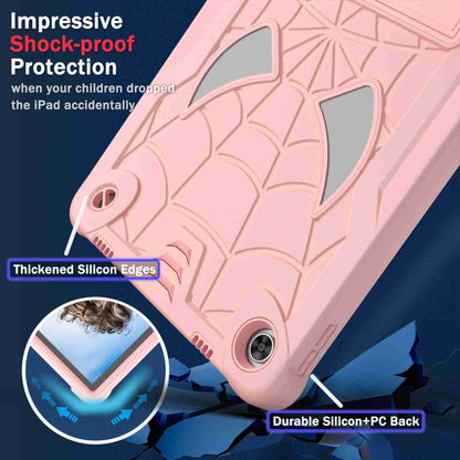 For Lenovo Tab M10 Plus 10.6 3rd Gen 2022 Spider Texture Silicone Hybrid PC Tablet Case with Shoulder Strap(Rose Gold) - Lenovo by buy2fix | Online Shopping UK | buy2fix
