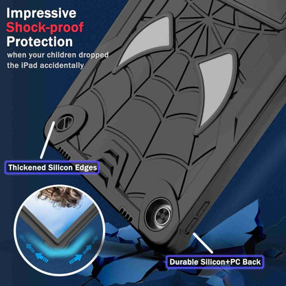 For Lenovo Tab M10 Plus 10.6 3rd Gen 2022 Spider Texture Silicone Hybrid PC Tablet Case with Shoulder Strap(Black) - Lenovo by buy2fix | Online Shopping UK | buy2fix