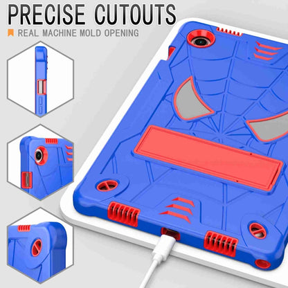 For Samsung Galaxy Tab A8 10.5 2021 Spider Texture Silicone Hybrid PC Tablet Case with Shoulder Strap(Blue + Red) - Other Galaxy Tab PC by buy2fix | Online Shopping UK | buy2fix