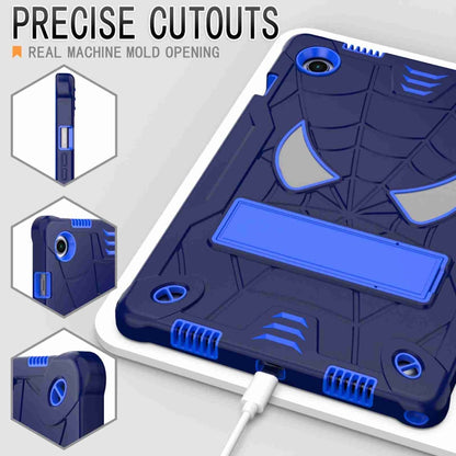 For Samsung Galaxy Tab A8 10.5 2021 Spider Texture Silicone Hybrid PC Tablet Case with Shoulder Strap(Navy Blue + Blue) - Other Galaxy Tab PC by buy2fix | Online Shopping UK | buy2fix