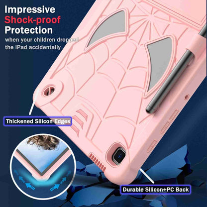 For Samsung Galaxy Tab S6 Lite P610 Spider Texture Silicone Hybrid PC Tablet Case with Shoulder Strap(Rose Gold) - Tab S6 Lite P610 / P615 by buy2fix | Online Shopping UK | buy2fix