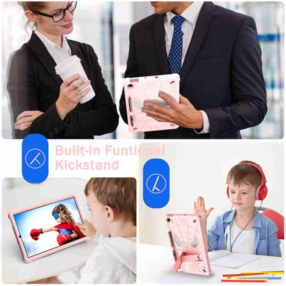 For Samsung Galaxy Tab S6 Lite P610 Spider Texture Silicone Hybrid PC Tablet Case with Shoulder Strap(Rose Gold) - Tab S6 Lite P610 / P615 by buy2fix | Online Shopping UK | buy2fix